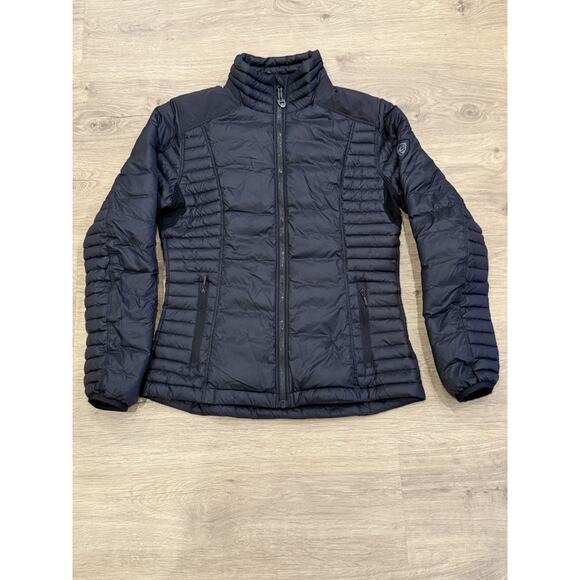 Kuhl Projekt Spyfire Goose Down Puffer Jacket Womens S Black Quilted Zip Pockets - Picture 1 of 12